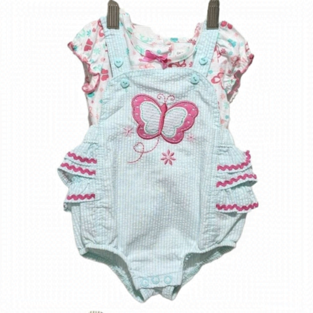 Nwt Baby Girl Set Romper And T-shirt Cotton Set @R